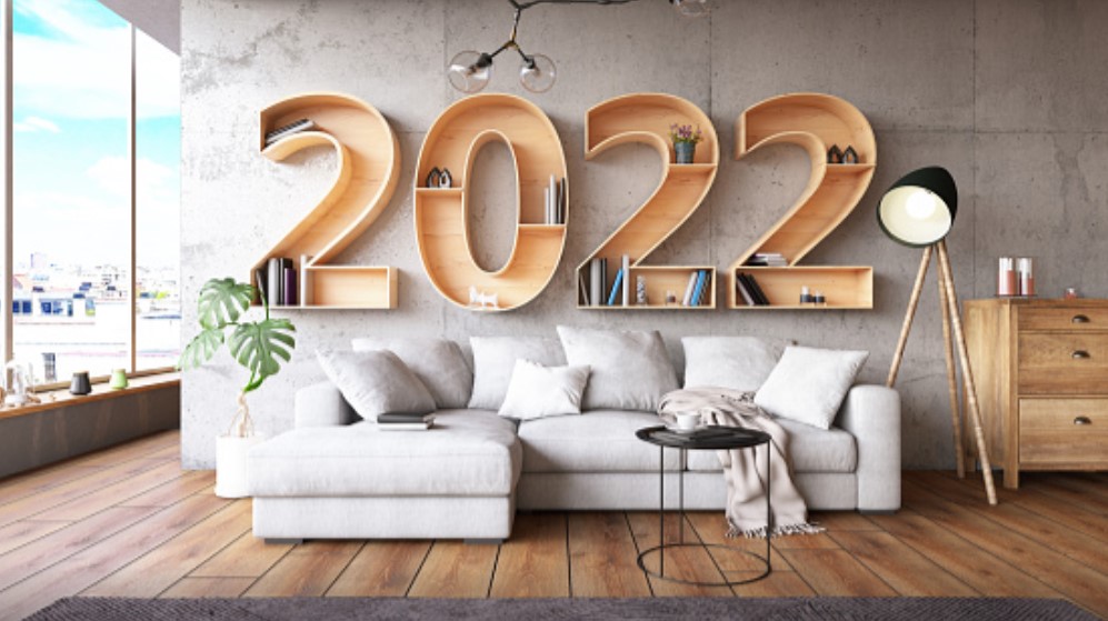 2022 bookshelf concept in a minimalist design living room