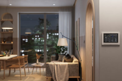 Smart Home Automation System With In Living Room With Blurred Background