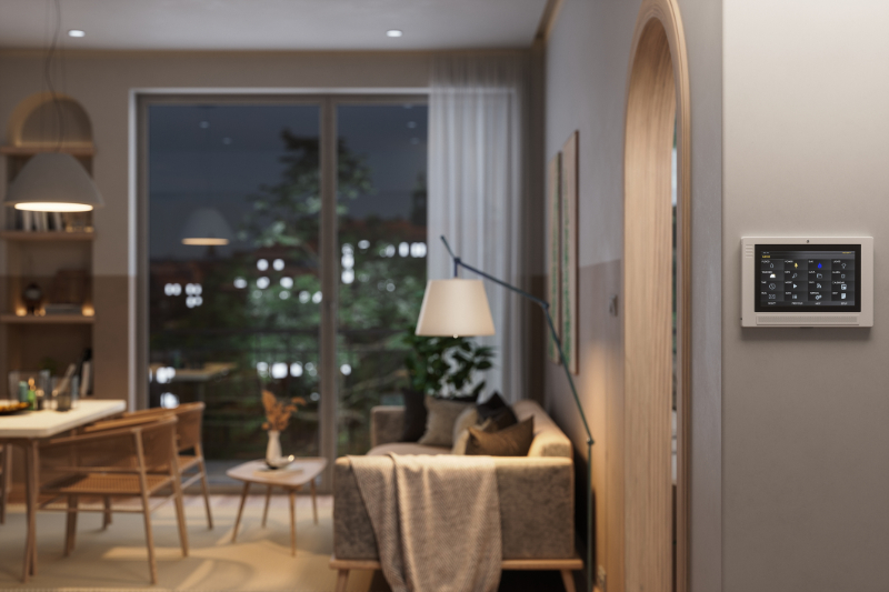 Smart Home Automation System With In Living Room With Blurred Background