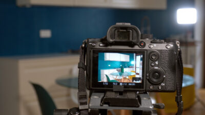 camera capturing a table in a Boston kitchen home