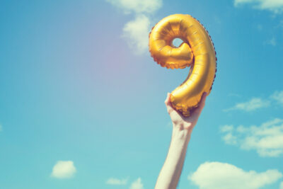 Gold number 9 balloon